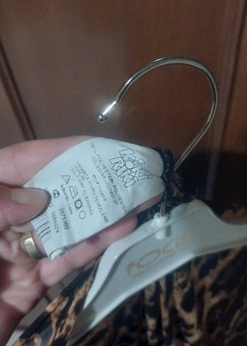 Leopar Desenli Uzun Gri Elbise - Görsel 6