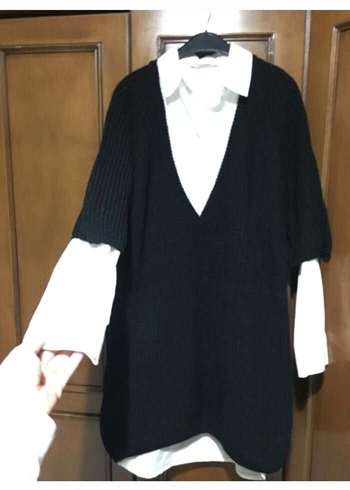 Kazak gömlek elbise - Görsel 2