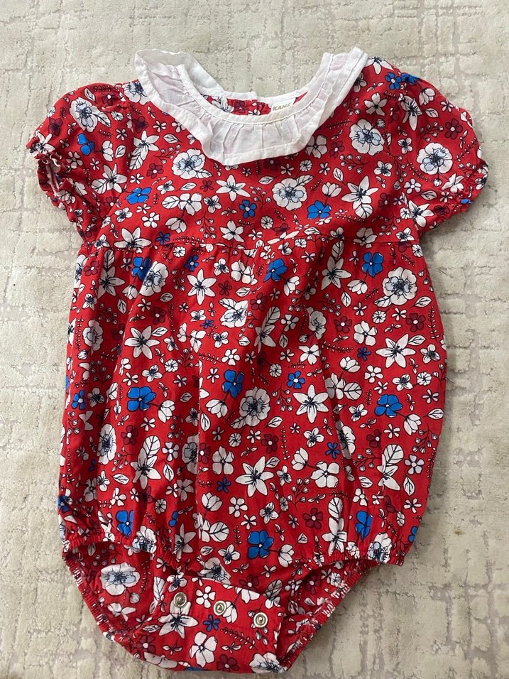 KANZ Kız Bebek Kısa Kollu Çiçekli Body - Görsel 4