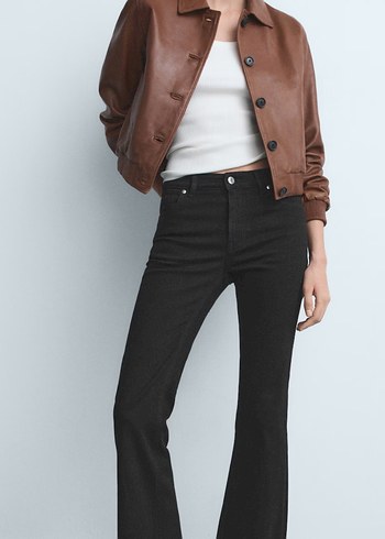 Siyah Kadın flare Midi Jean - Görsel 2