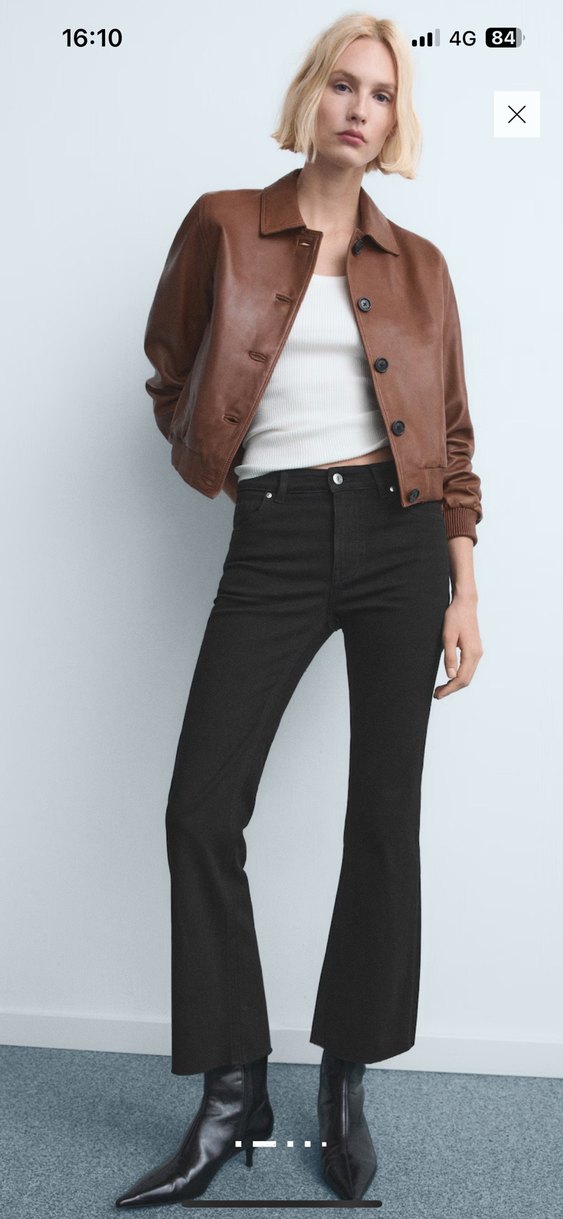 Siyah Kadın flare Midi Jean - Görsel 2