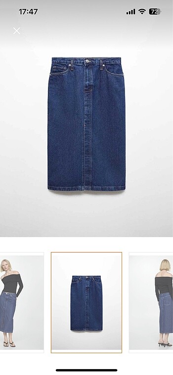 xxl Beden Mango midi denim etek
