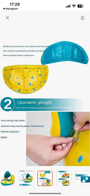 Beden Güneş koruyuculu yüzme şişme halka