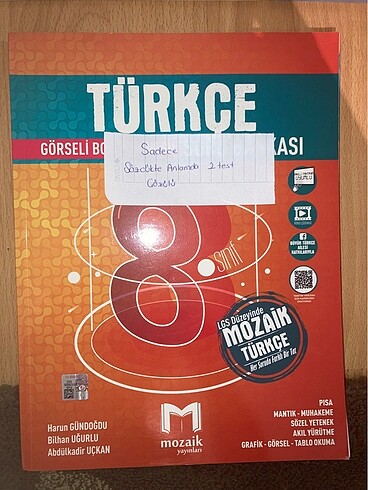 Lgs Mozaik Türkçe Soru B/2 test çözülü