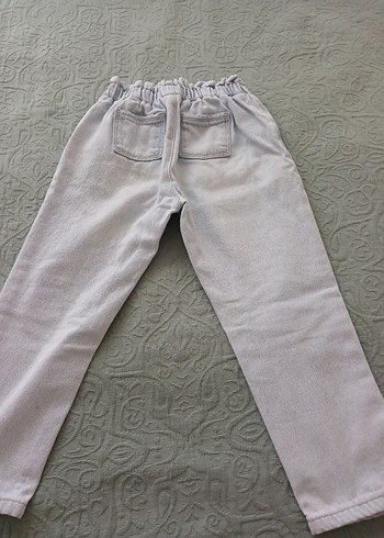 6 Yaş Beden gri Renk mavi Düğmeli Denim çocuk Pantolon