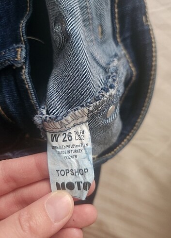 34 Beden mavi Renk Topshop marka jean 