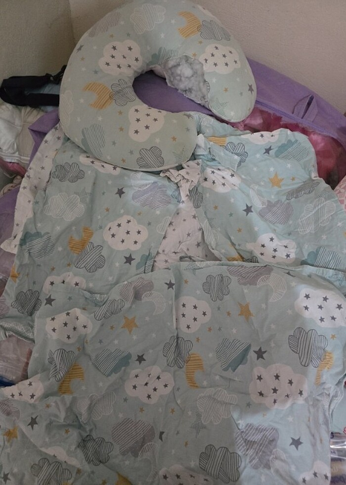 Emzirme yastığı 2 adet 1 puset örtüsü 1 emzirme önlüğü - Görsel 4