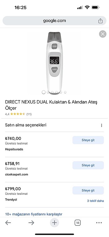 Nexus ateş ölçer