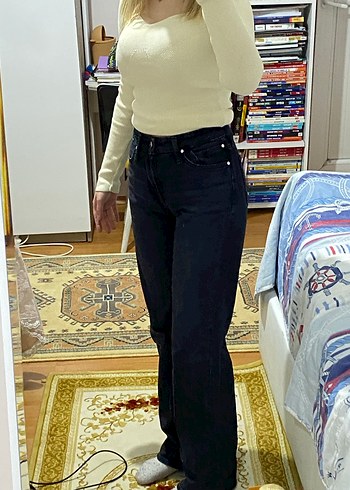 Wide leg siyah denim Mavi Jeans - Görsel 2