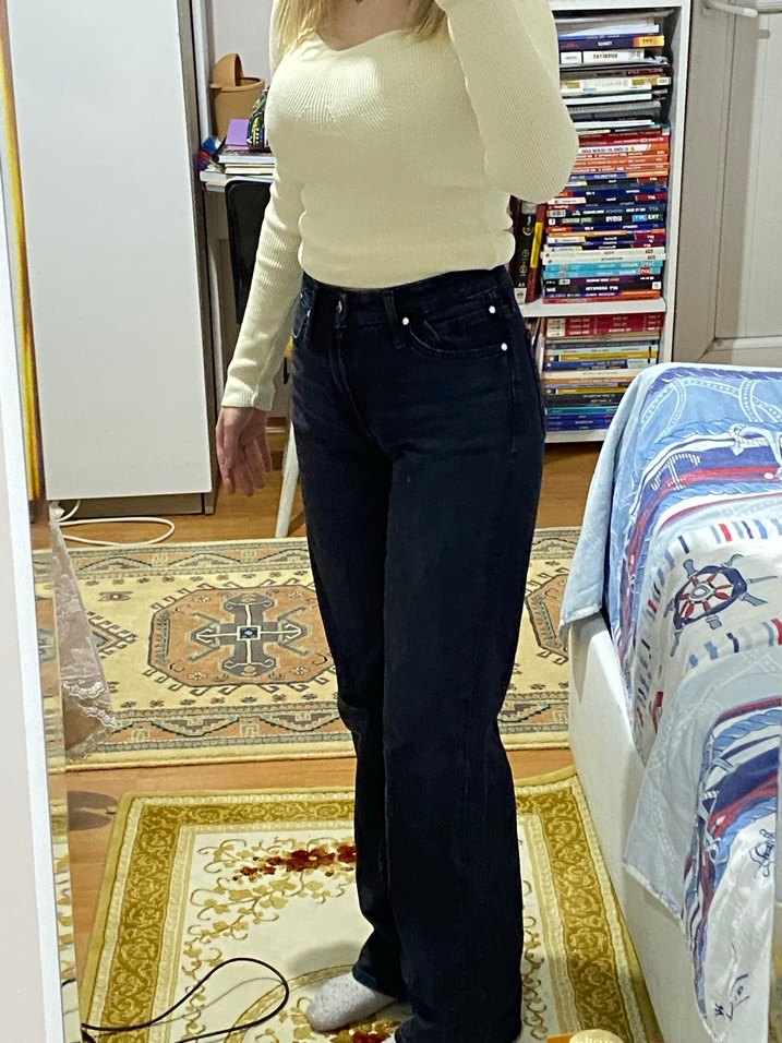 Wide leg siyah denim Mavi Jeans - Görsel 2