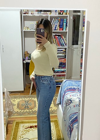 Straight  Denim Kadın Jean Mavi Jeans - Görsel 2