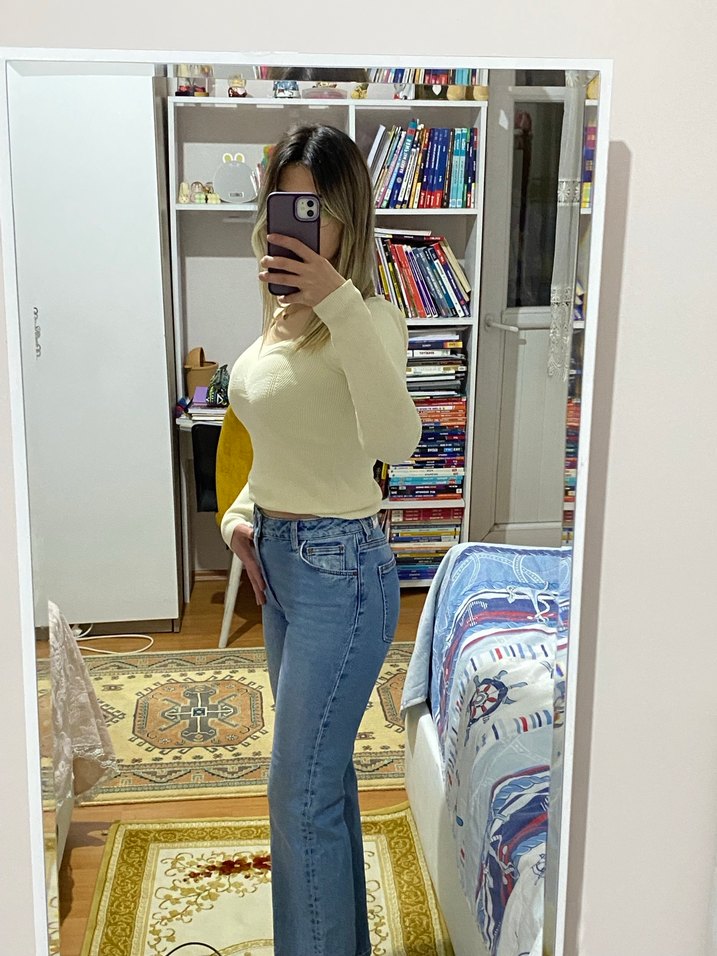 Straight  Denim Kadın Jean Mavi Jeans - Görsel 2