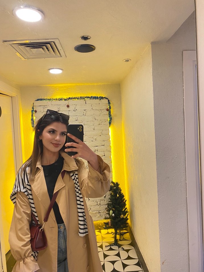 Camel renk düğmeli trençkot - Görsel 2