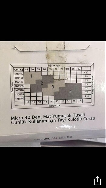 m Beden Çorap tayt