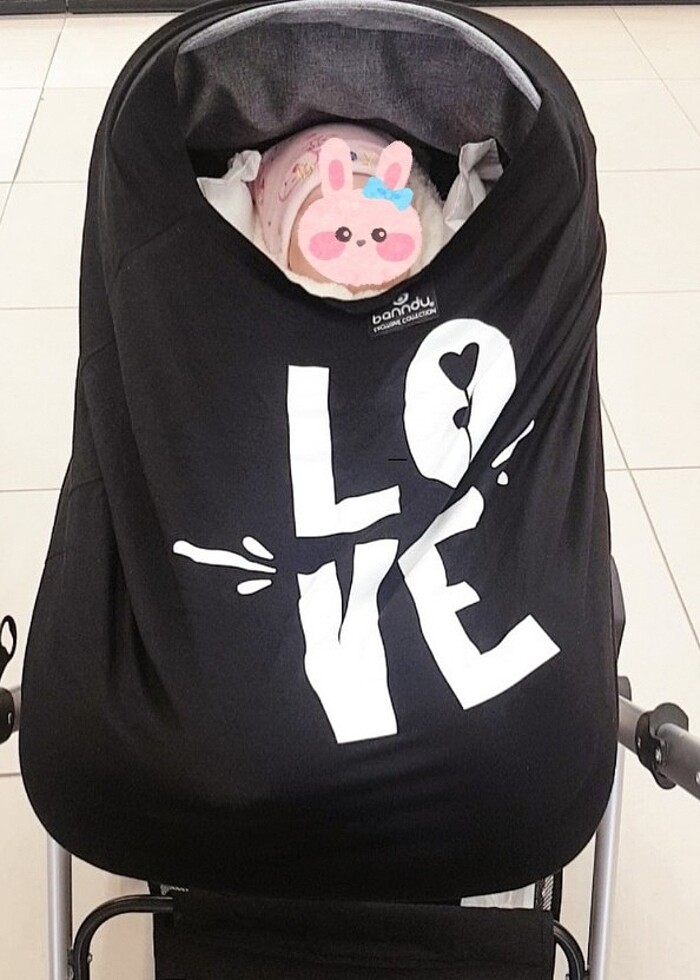 Bandu cok amacli puset ve emzirme örtüsü  - Görsel 3