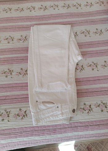 Beyaz Kadın kot pantolon - Görsel 5