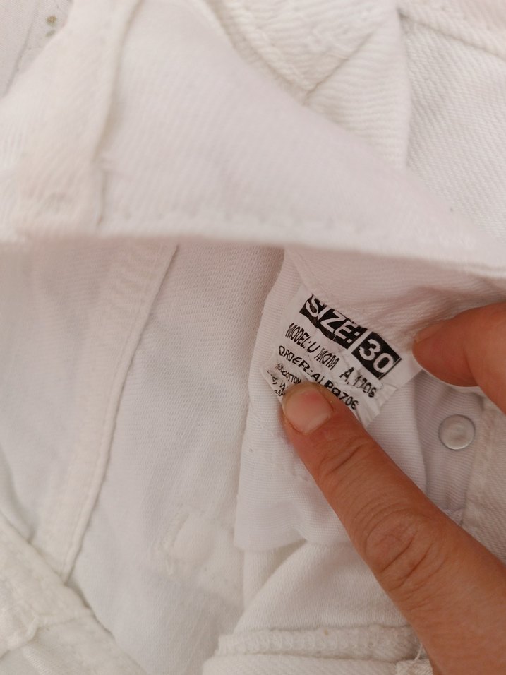 Beyaz Kadın kot pantolon - Görsel 4