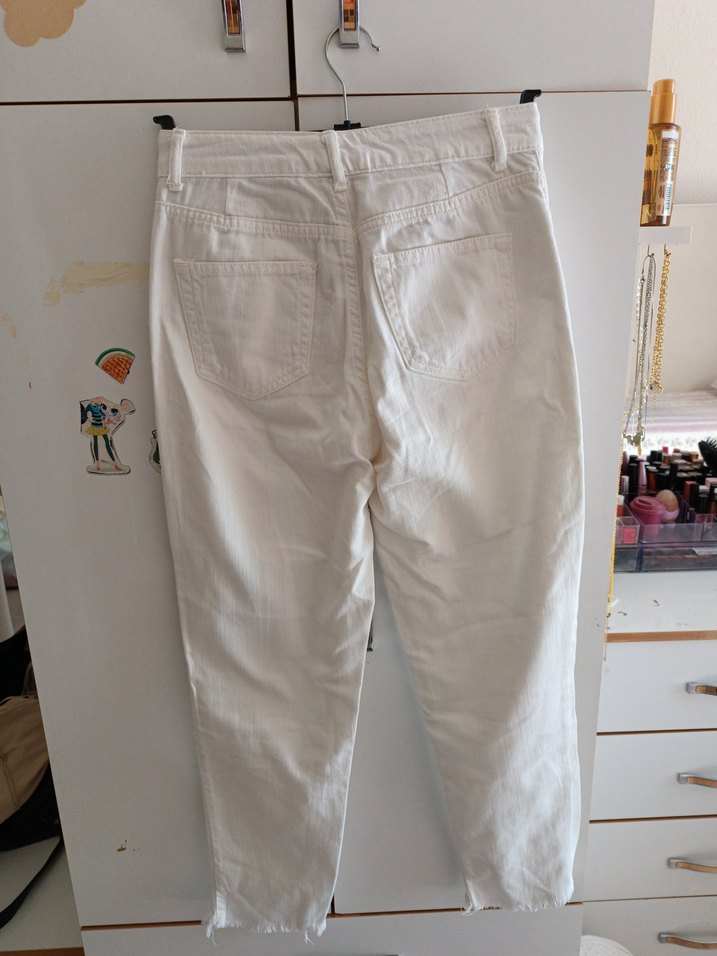 Beyaz Kadın kot pantolon - Görsel 3