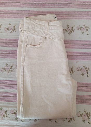 Bej Kadın Pamuklu Günlük Pantolon - Görsel 7