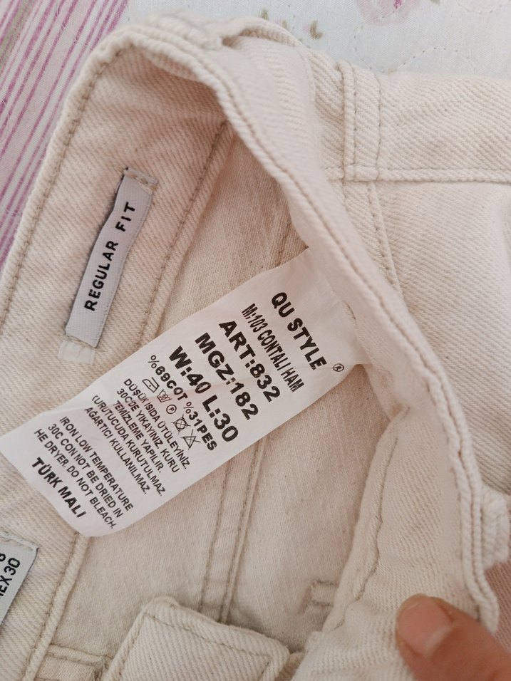 Bej Kadın Pamuklu Günlük Pantolon - Görsel 3