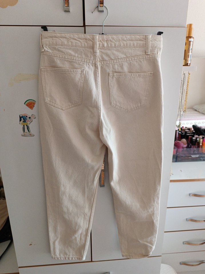 Bej Kadın Pamuklu Günlük Pantolon - Görsel 2