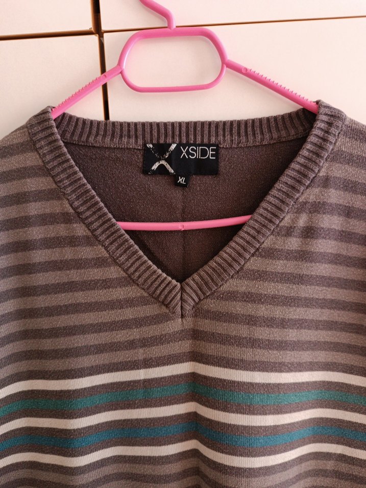 V Yaka erkek Süveter - Görsel 3