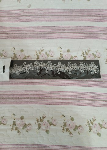 Boncuk İşlemeli Beyaz Saç Aksesuarı - Görsel 2