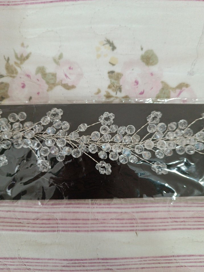 Boncuk İşlemeli Beyaz Saç Aksesuarı - Görsel 4