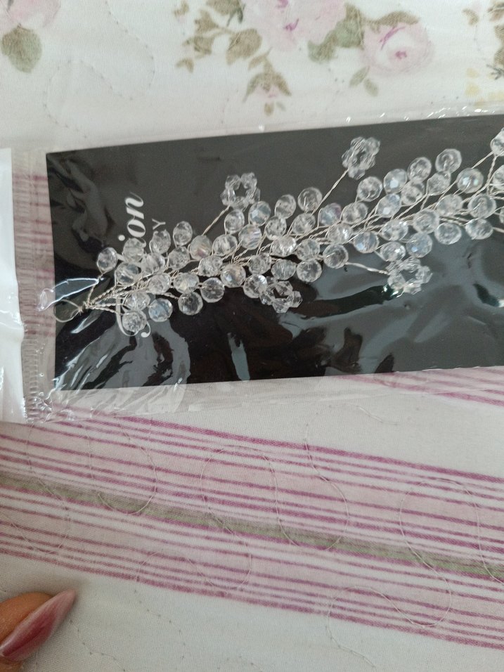 Boncuk İşlemeli Beyaz Saç Aksesuarı - Görsel 5