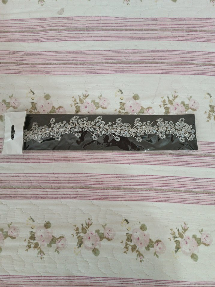 Boncuk İşlemeli Beyaz Saç Aksesuarı - Görsel 2