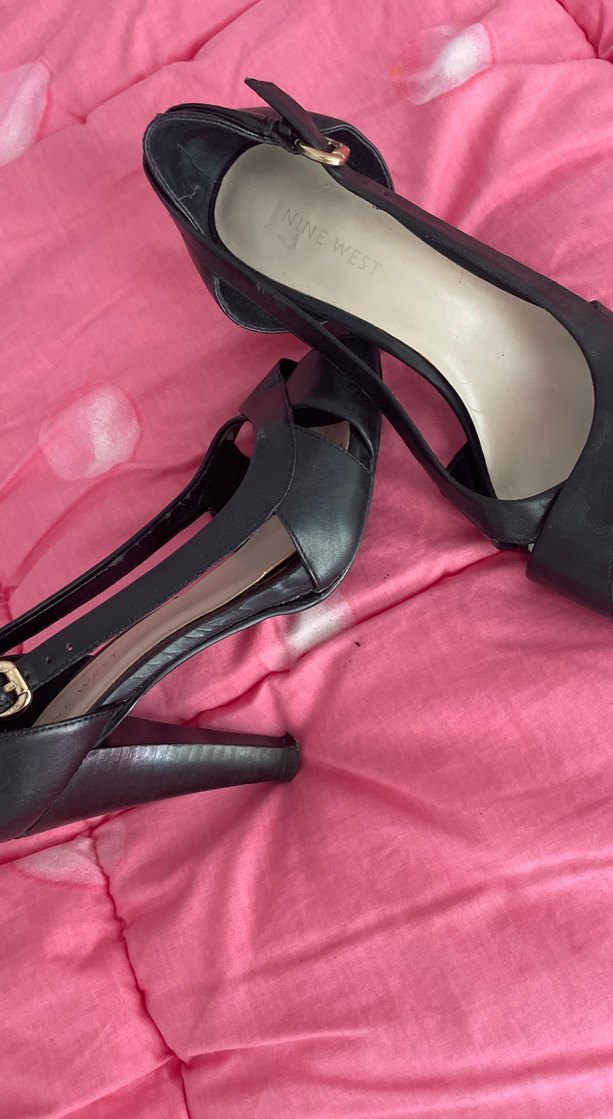 Siyah Stiletto Topuklu Kadın Gece Ayakkabısı - Görsel 2