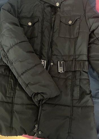 Kemerli Uzun Kışlık Kadın Mont - Görsel 2