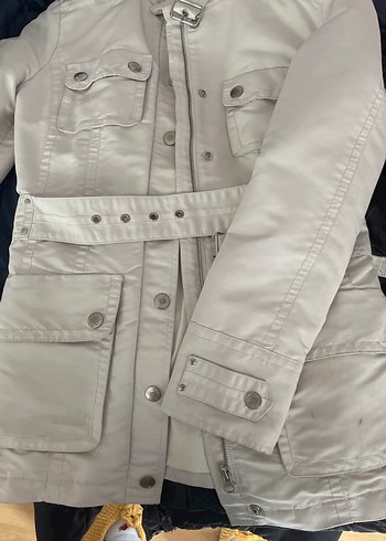 Gri Kemerli Midi Kadın Ceket - Görsel 2