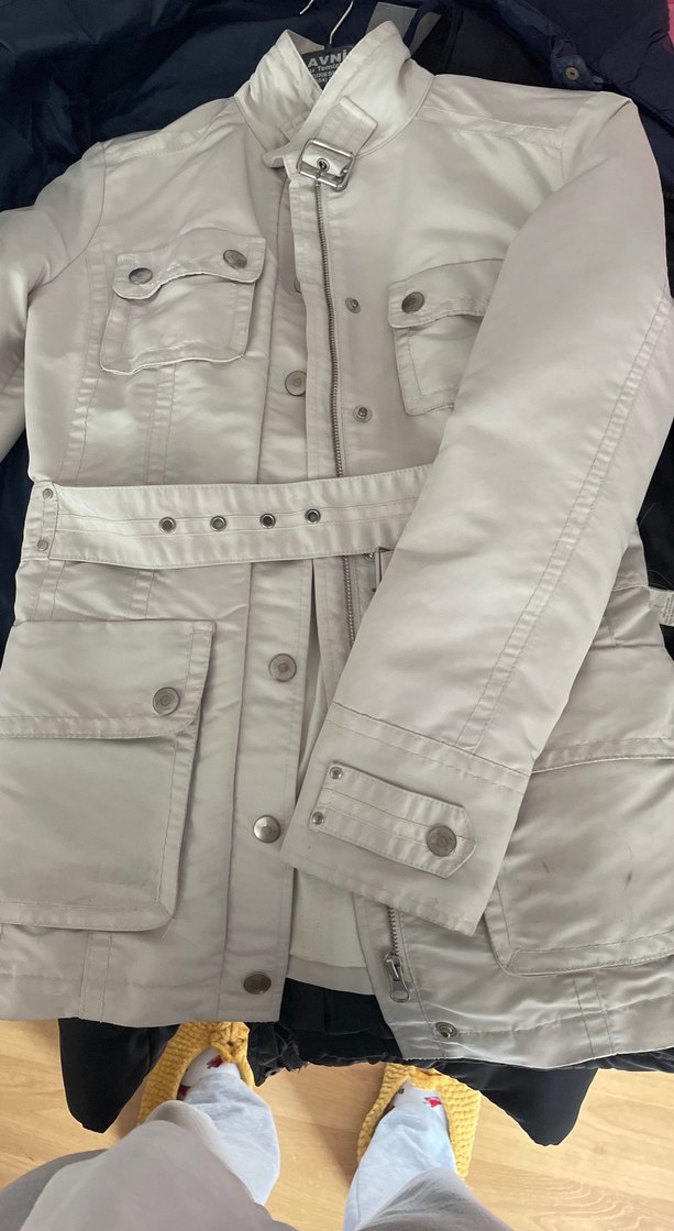 Gri Kemerli Midi Kadın Ceket - Görsel 2