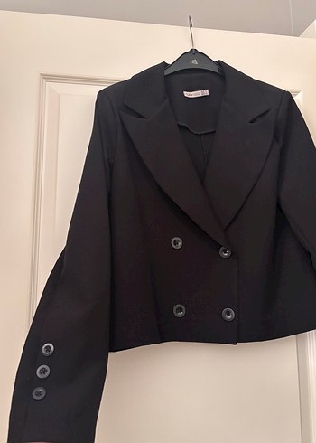 Zara Sikligin Simgesi Siyah Kisa Blazer Ceket