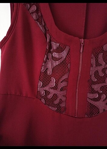 38 Beden bordo Renk Alvina elbise