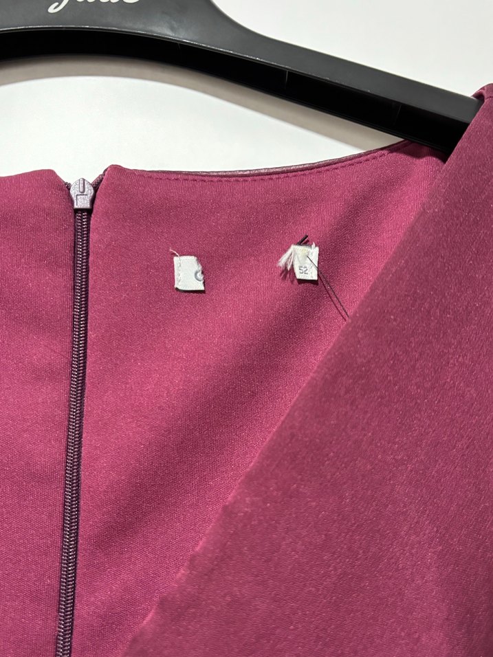 Bordo Uzun Drapeli Kadın Abiye Elbise - Görsel 3