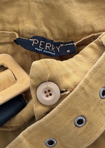 Kemerli Bej Kadın Süet Pantolon - Görsel 2