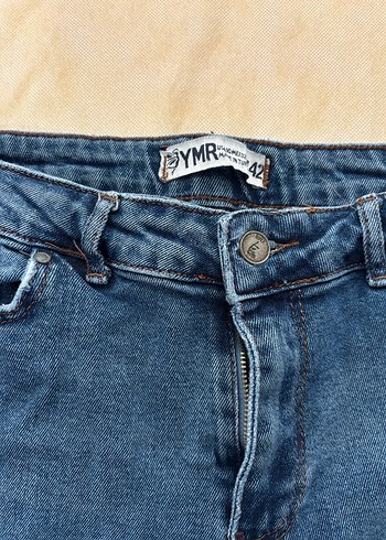 Kadın Mavi Gri Midi Boy Bol Kesim Kot Pantolon - Görsel 2