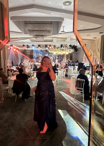 Straplez Lacivert uzun Abiye Elbise - Görsel 3