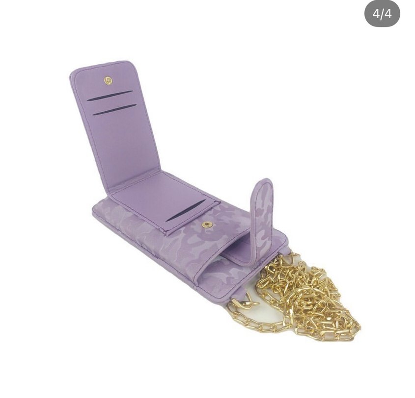 Zincir Detaylı Mor Süet Kadın Çapraz Çanta - Görsel 2