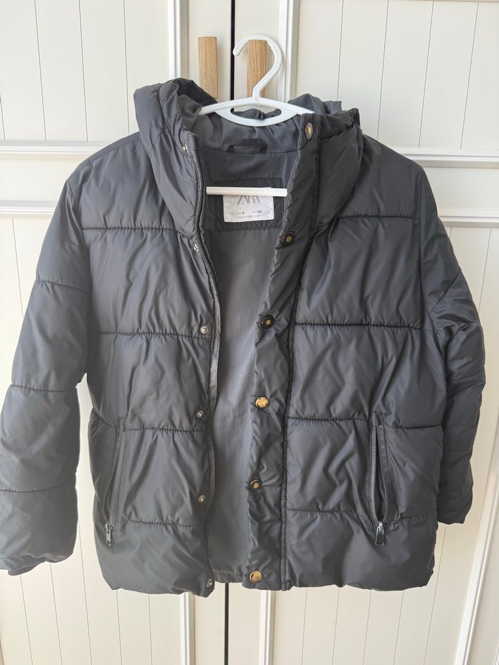 Siyah Erkek Çocuk Düğmeli Kaban - Görsel 2