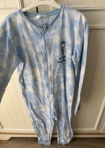 Mavi Batik Desenli Fermuarlı Erkek Pijama