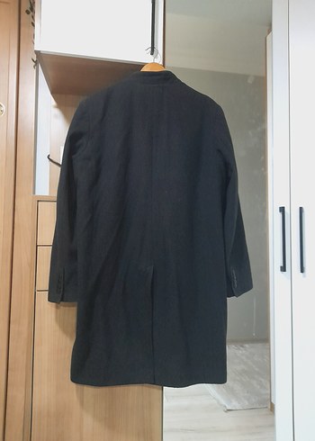 xxl Beden siyah Renk Düğmeli Siyah Keten Kaşe Kaban