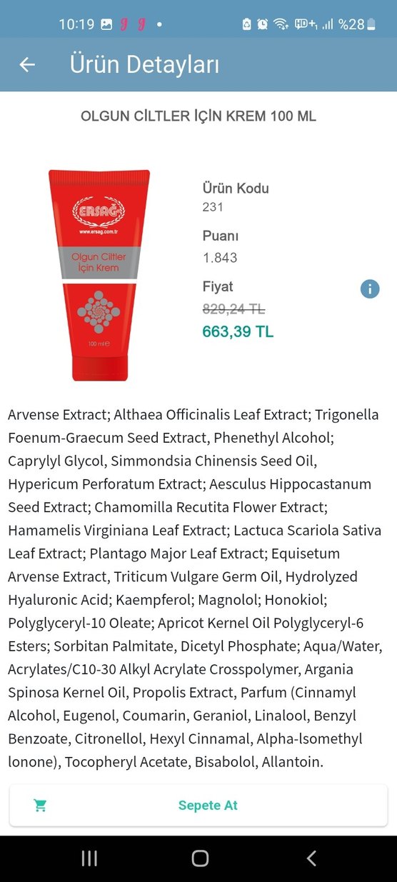 Ersağ Olgun Ciltler İçin yüz bakım Kremi 100 ml - Görsel 2