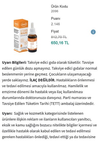 Ersag Vitamin D3 & K2 Takviye Edici Gıda - Görsel 3