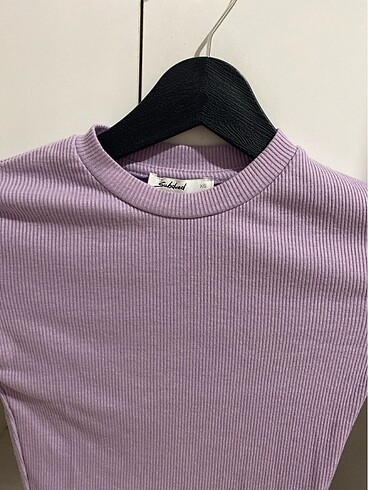 lila renk crop bluz