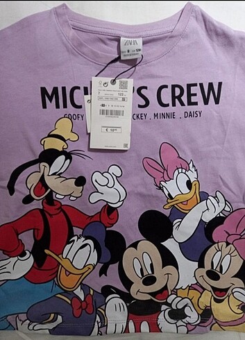 ZARA MICKEYS CREW CROP TSHIRT