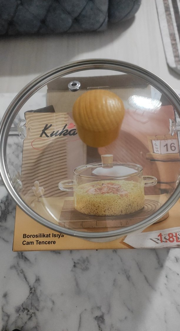 Isıya Dayanıklı Cam Tencere 1.8L Beyaz - Görsel 3