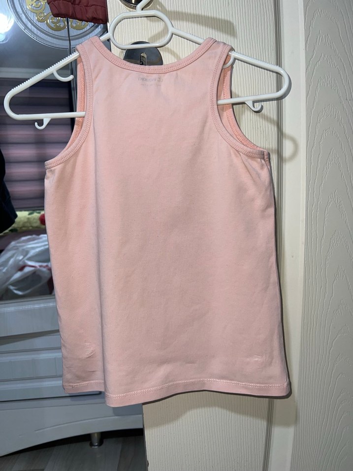 Kız Çocuk Pembe Fırfırlı Kolsuz Bluz - Görsel 2